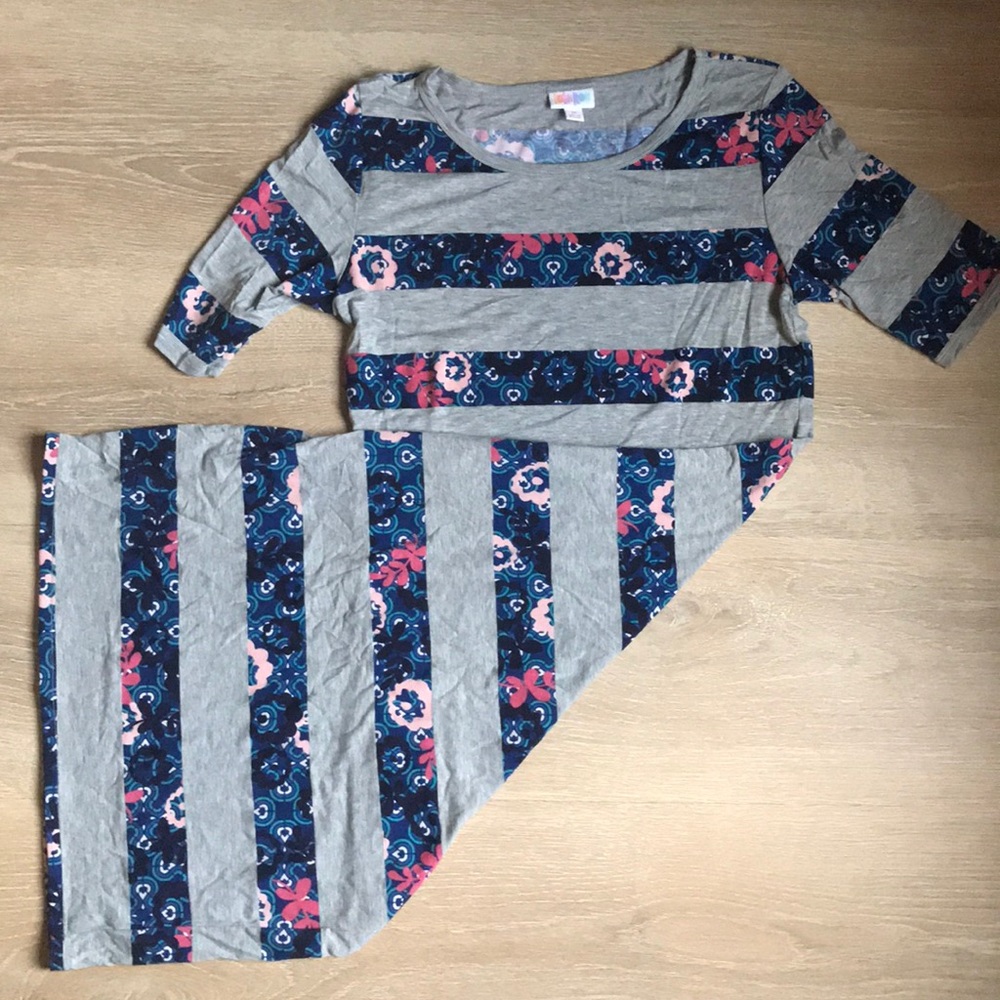 Lularoe Floral Striped Julia Dress